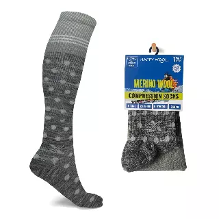 MERINO WOOL COMPRESSION BOOT SOCKS — Glacier / Small/Medium