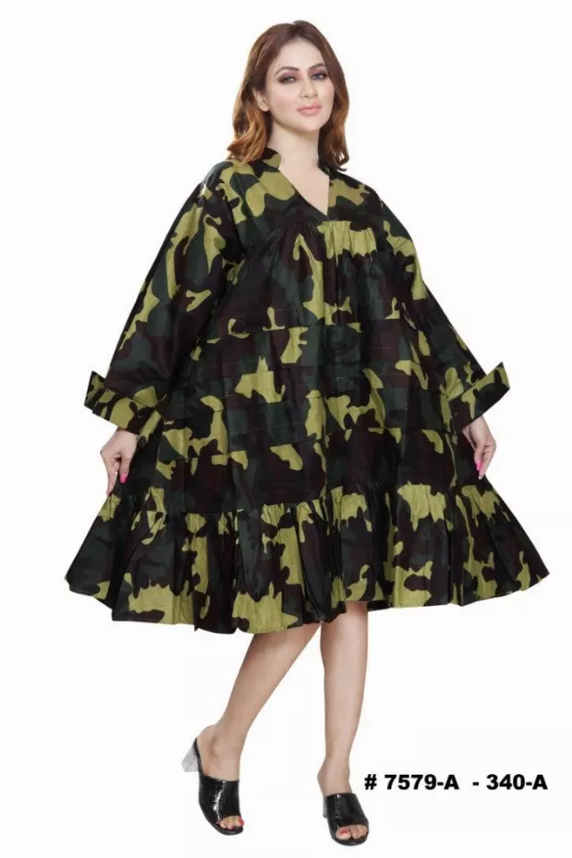 7579 A - ON SALE!!! African Tunic Dress (3 PCS PRE-PACK) - $15.00 EACH — One Size (4 - 24) / Print-340A