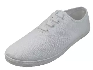 S324M - Men's "Easy USA" Comfortable Casual Canvas Lace Up Shoes — White (S324M-W) / 9