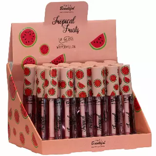Face Beautiful Tropical Fruist Lip Gloss - Watermelon - Wholesale Display 24 Units (FB-009)