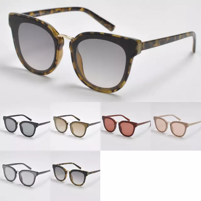 Modern Cat-Eye Sunglasses with Gold Bridge Accent SK10480