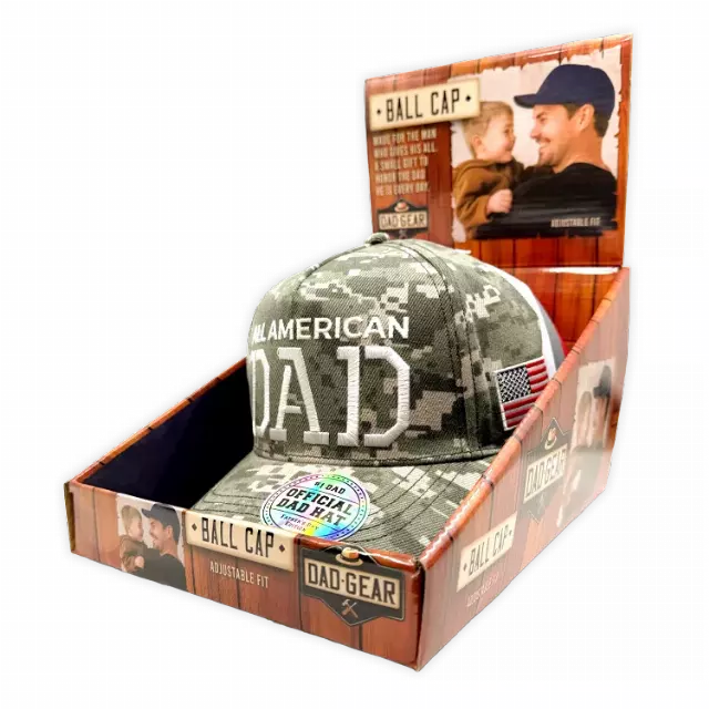Patriotic Father's Day Ball Cap Hat - 6 Pieces Per Retail Ready Display 26554