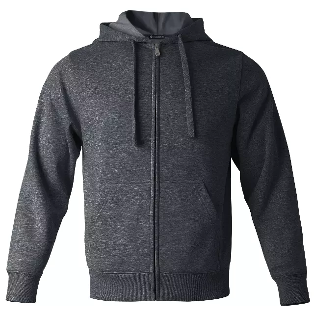 Men's Full Zip Fleece Hoodie Sweatshirt 280gsm 80%Cotton 20% Polyester - Style #MFJ103 - $12.80/Unit - 12PCS/CS - PLEASE SEE DESCRIPTION — Dark Grey