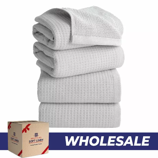NOLA 4-Pack Turkish Cotton Hand Towels – Waffle 600 GSM Wholesale Case Pack of 24