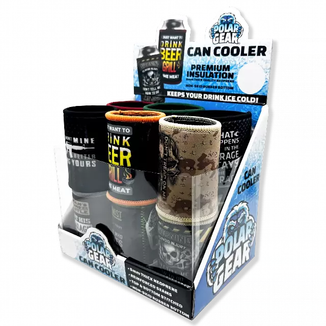 Neoprene Can & Bottle Cooler - 12 Pieces Per Retail Ready Display 23738