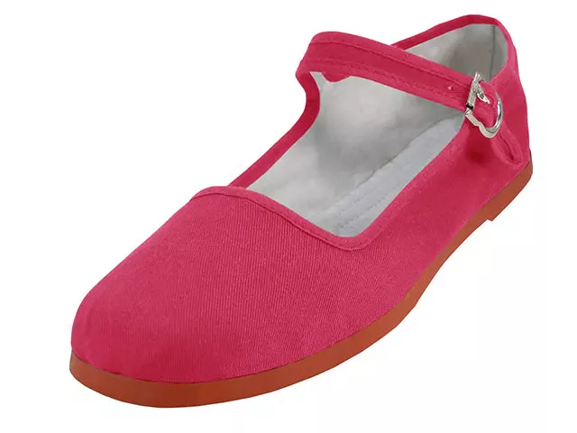 T2-114L - Women's "Easy USA" Cotton Upper Classic Mary Jane Shoes — Fuchsia (T2-114L-F) / 35-41 Assorted
