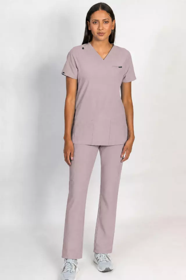 Liliana | Straight Leg Scrubs Set — Orchid Blush / L