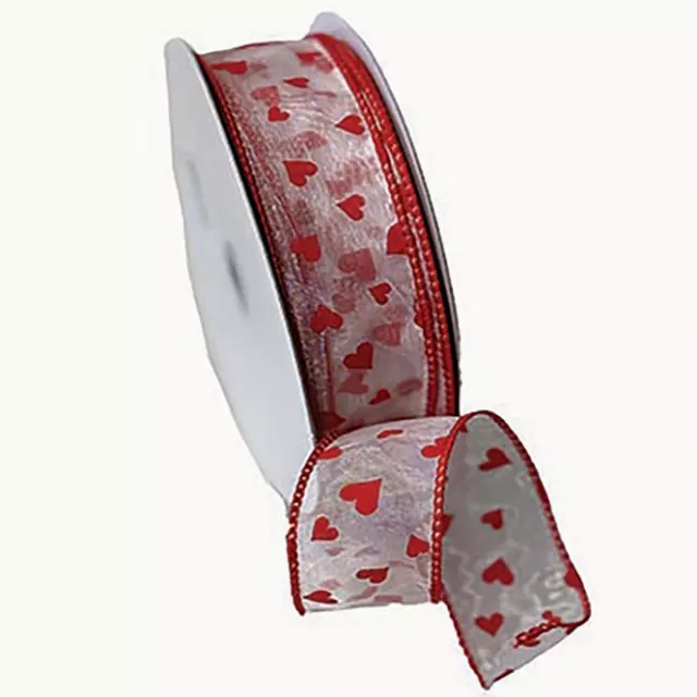 CGHTS9 #9 Red/White Hearts-50 Yards-Wired-“each” Min 2 bolts – Case 24 pcs