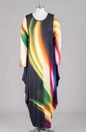 CHH-20069LS Digital Print Long Sleeve Maxi Dress - One Size (6-PCS PRE-PACK) ($22.00 Each)