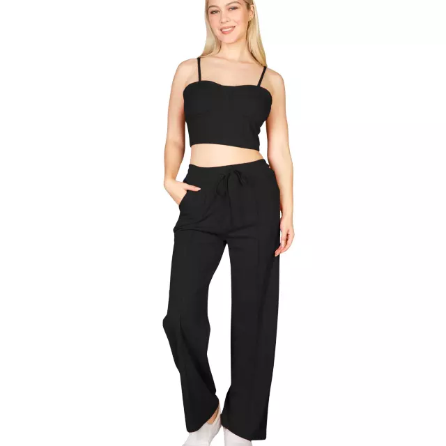 Chicaluv - Women's 2pc set - Cami Top and Palazzo Flare Pants - XV0627