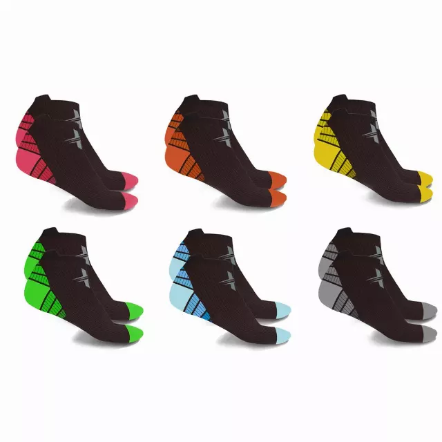 Ankle-Length Graduated Compression Socks (6-Pairs) — Small/Medium