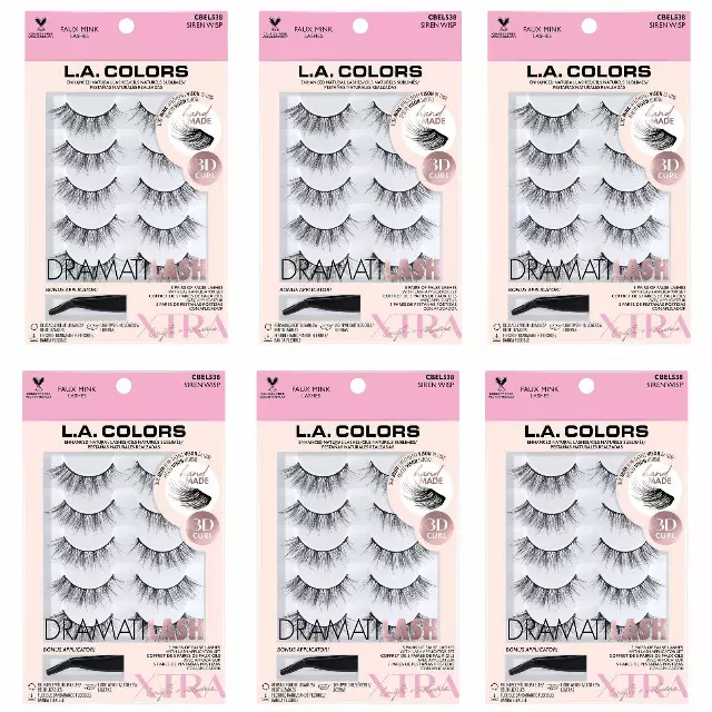 L.A. Colors Dramatilash Faux Mink Lashes - Siren Wisp - Wholesale 6 Units (CBEL538)