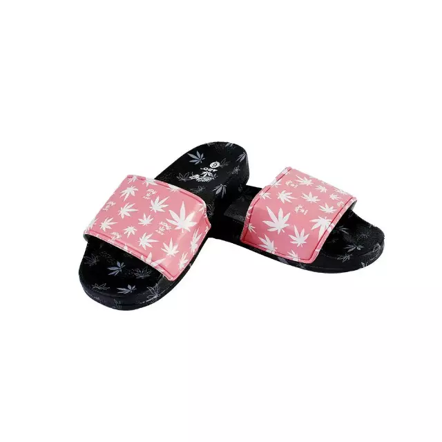 Himpy Slides - Mens Pink Cherry Pie Black Sandal - 1 Pair Per Pack — 12