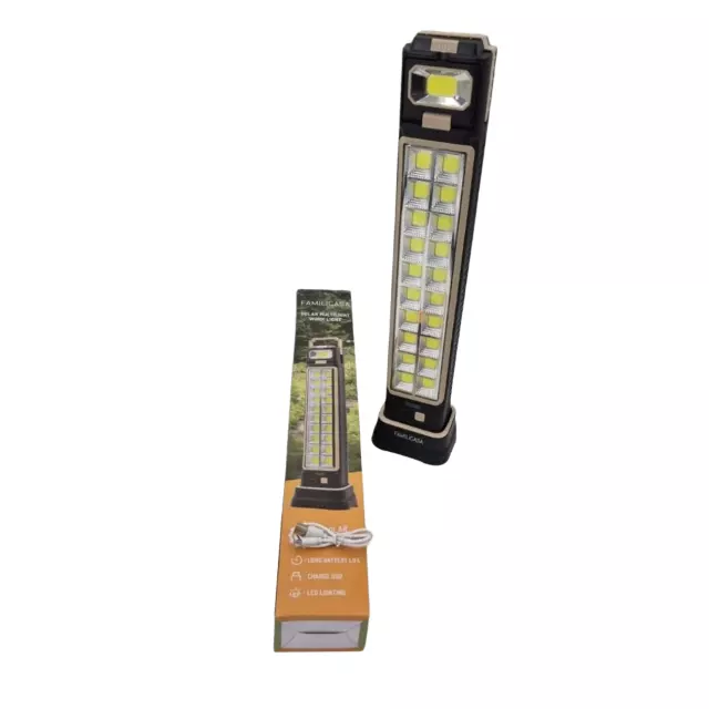 Familicasa - Solar Work Lamp – Multi-LED Rechargeable Light with USB & Handle