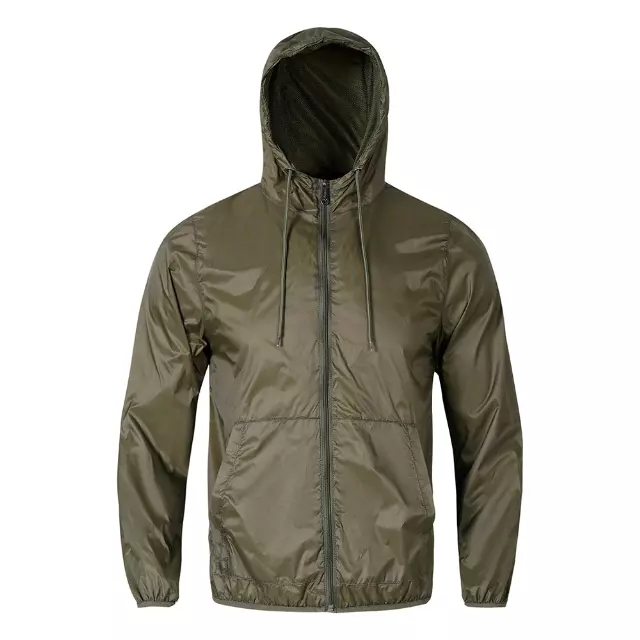 MEN'S WIND BREAKER - Style #MFJ196 - $7.90/Unit 12 PC — S-2XL (WHOLESALE) / Olive
