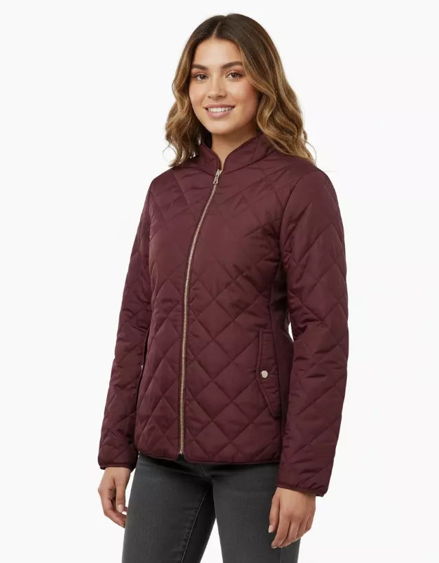 Ladies Jacket with Sherpa Lining — Burgundy / S-M-L-XL