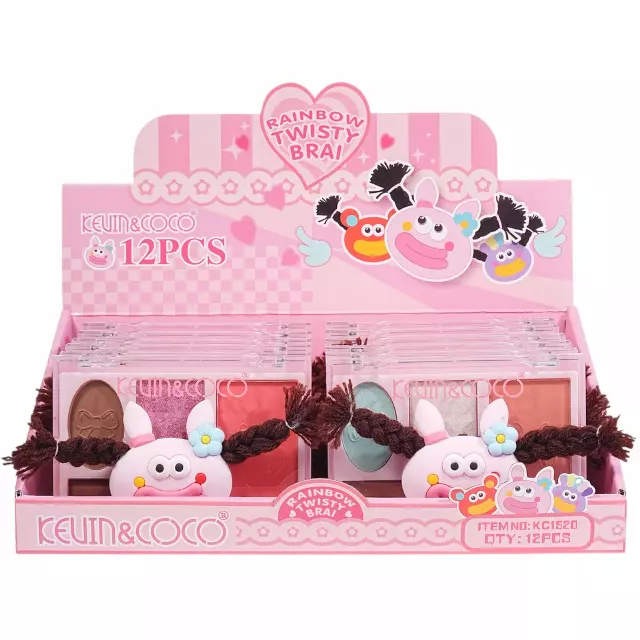 Kevin & Coco Rainbow Twisty Brai Pink - Wholesale Display 12 Units (KC1520)