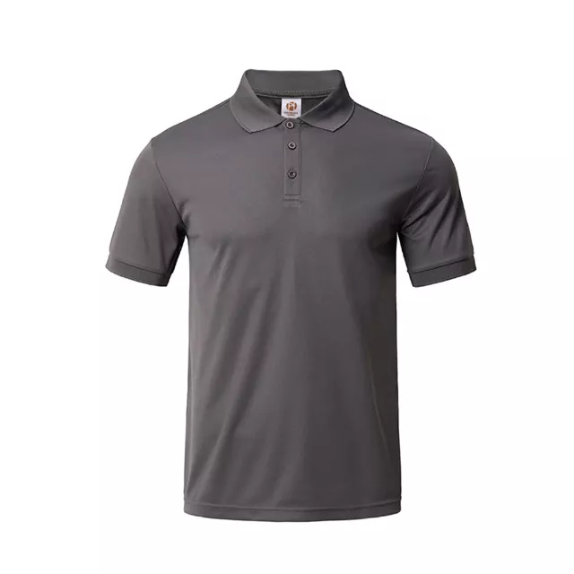 Men's Quick Dry Polo Shirt with 3 Button Placket & ribbed Hem & Rib Knit Collar - Style #LHT15 - $7.90/PC MINIMUM 48 PCS- PLEASE SEE DESCRIPTION - S-2XL — Grey