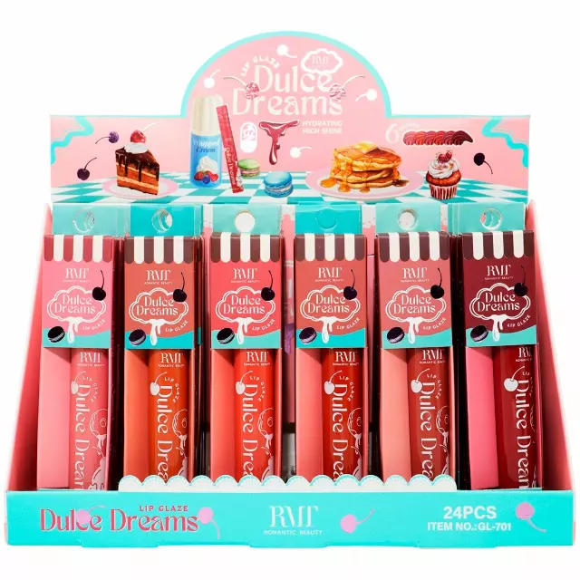 Romantic Beauty Dulce Dreams Lip Glaze - Wholesale Display 24 Units (GL-701)