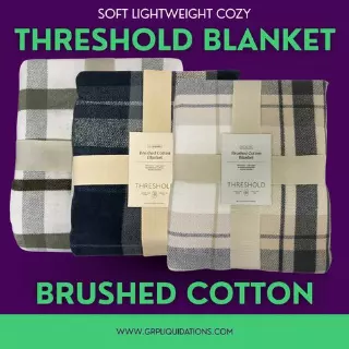 Threshold Brushed Cotton Blanket · Full/Queen · 3 colors · as is