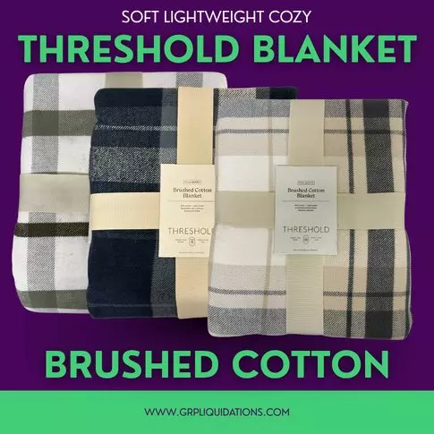 Threshold Brushed Cotton Blanket · Full/Queen · 3 colors · as is