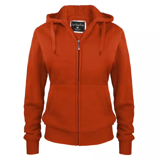 Women’s Cozy Sherpa Lined Solid Sweatshirt - Style #LFJ-01 - $8.50/ Unit - 12PCS/CS - PLEASE SEE DESCRIPTION — Rust