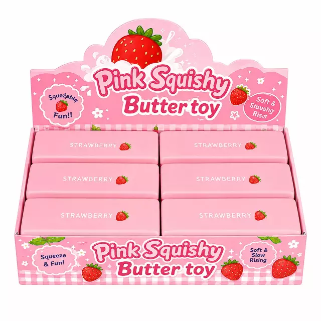 Strawberry Butter Stick Squishy – Slow-Rise Sensory Fidget Toy
