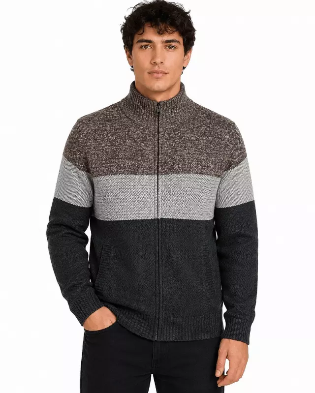 Men's Striped Bonded Sweater #190H