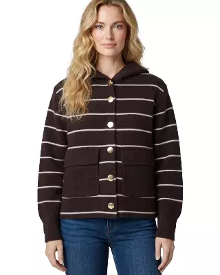 Striped Sweater Jacket #31 — DarkBrown/Ivory / S/M - L/XL