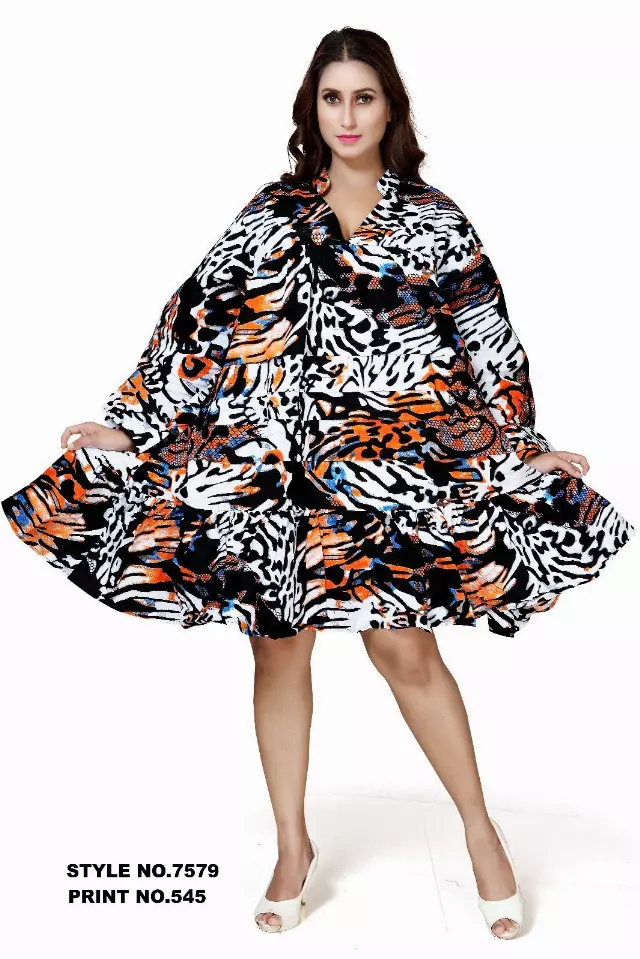 7579 A - ON SALE!!! African Tunic Dress (3 PCS PRE-PACK) - $15.00 EACH — One Size (4 - 24) / Print-545