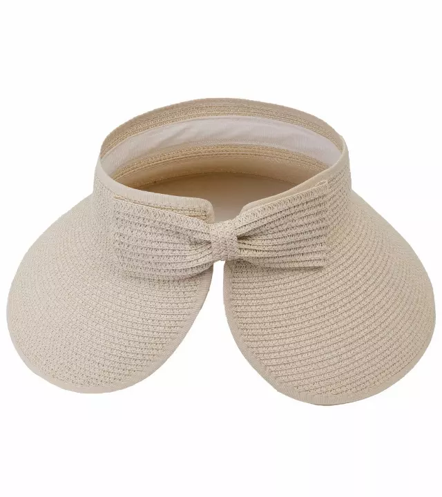 Magid Straw Bow Rollup Visor — NATURAL