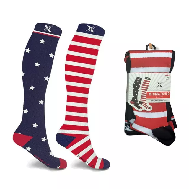 MISMATCHED USA COMPRESSION SOCKS — Small/Medium