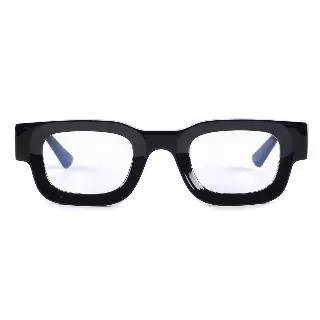 Chunky Square Blue Light Blocking Glasses with Wide Tapered Acetate Side Temples P10880-BLB