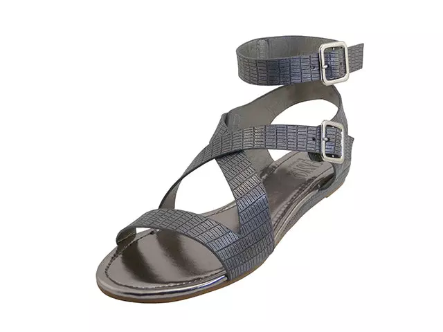 W5601L - Women's "Easy USA" Ankle Height Cross Strap Sandals — Gray (W5601L-G) / 6-11 Assorted