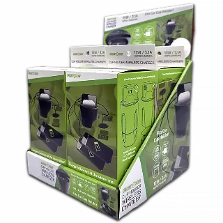 Cup Holder Multi-Port Wireless Charger - 4 Pieces Per Retail Ready Display 23765