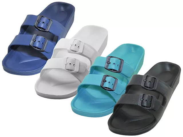 S2610LA - Wholesale Women's "Easy USA" Super Soft Double Strap with Side Buckle Sandals