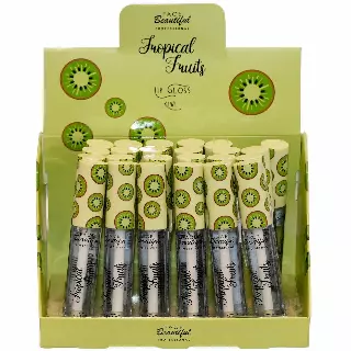 Face Beautiful Tropical Fruist Lip Gloss - Kiwi - Wholesale Display 24 Units (FB-006)