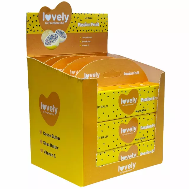 Face Beautiful Lovely Lip Balm Passion Fruit - Wholesale Display 12 Units (FB-015)