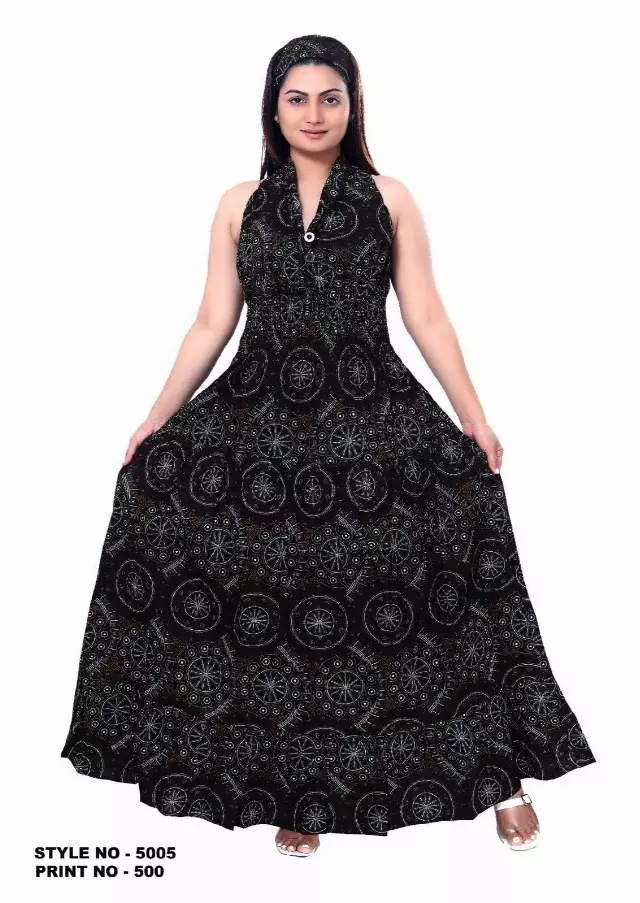 5005 - NEW PRINT ALERT!!! Three Button Authentic African Long Dress (3 PCS PRE-PACK) - $20.00 EACH — One Size (4 - 24) / Print-500