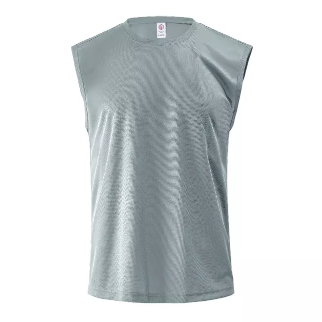 Men's Performance Tank Top Shirt with Breathable Polyester Micro Mesh - Style #MS203- $3.90/Unit MINIMUM 24 PCS - PLEASE SEE DESCRIPTION - S-3XL — Light Grey