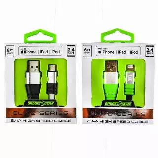 Charging Cable Elite USB to Lightning 6FT 2.4 Amp - 3 Pieces Per Pack 22331