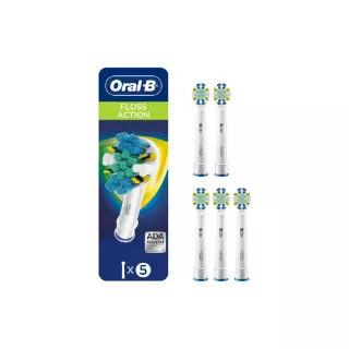 Oral-B FlossAction Brush Heads, 5 Count – Advanced Clean