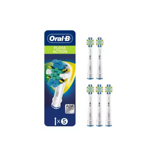 Oral-B FlossAction Brush Heads, 5 Count – Advanced Clean
