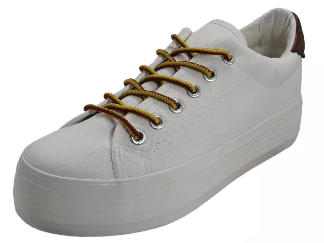 U999L - Women's Lace Up Platform Canvas Shoes — Ivory (U999L-IVORY) / 6-10 Assorted