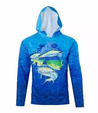 Boys Performance Hoodie Top Fish Print-7648702