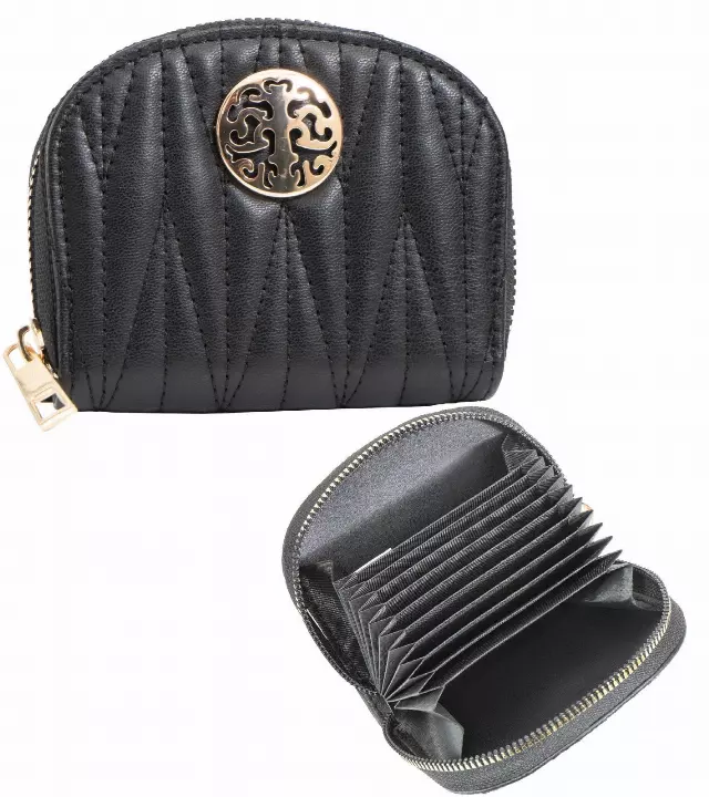 Rebecca & Rifka Round Accordion Wallet — BK/GD