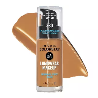 Revlon Liquid Foundation, ColorStay Face Makeup for Normal & Dry Skin, SPF 20, Longwear Medium-Full Coverage with Natural Finish, 330 Natural Tan, 1 Fl Oz