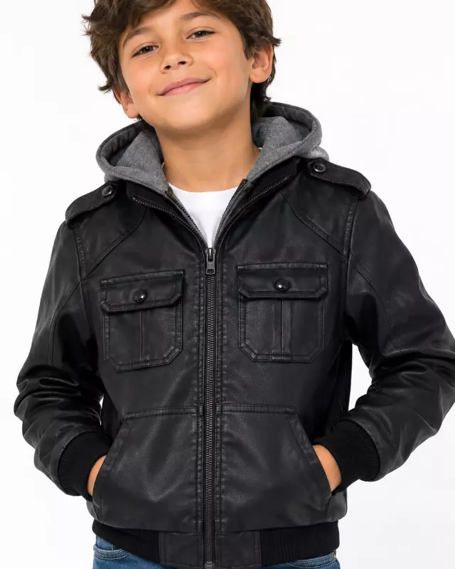 Boys’ Faux Leather Jacket #810