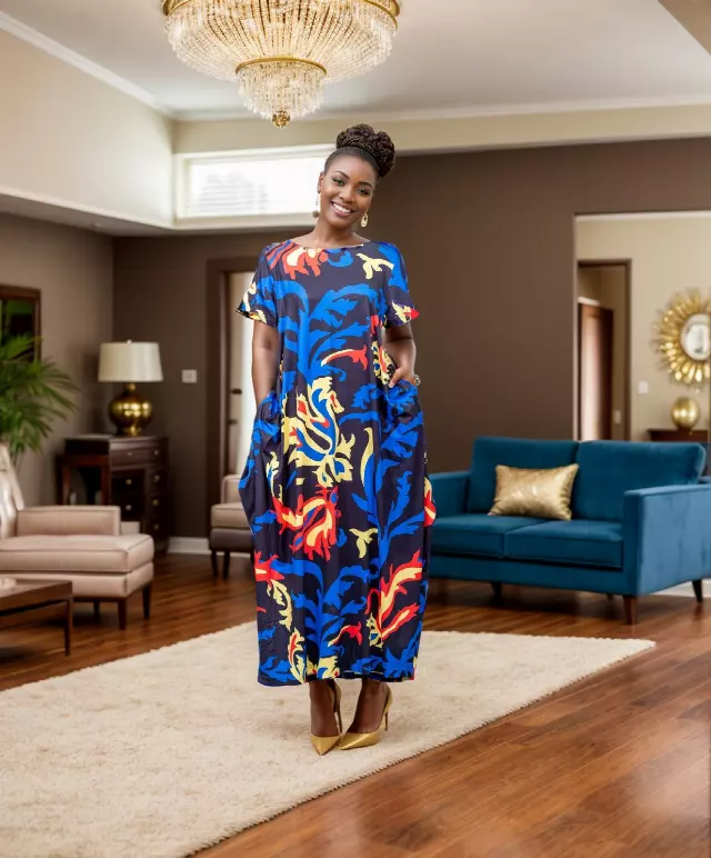24009 - Women's Maxi Balloon Dress Short Sleeves (Multi-Color) - One Size ($20 Each)