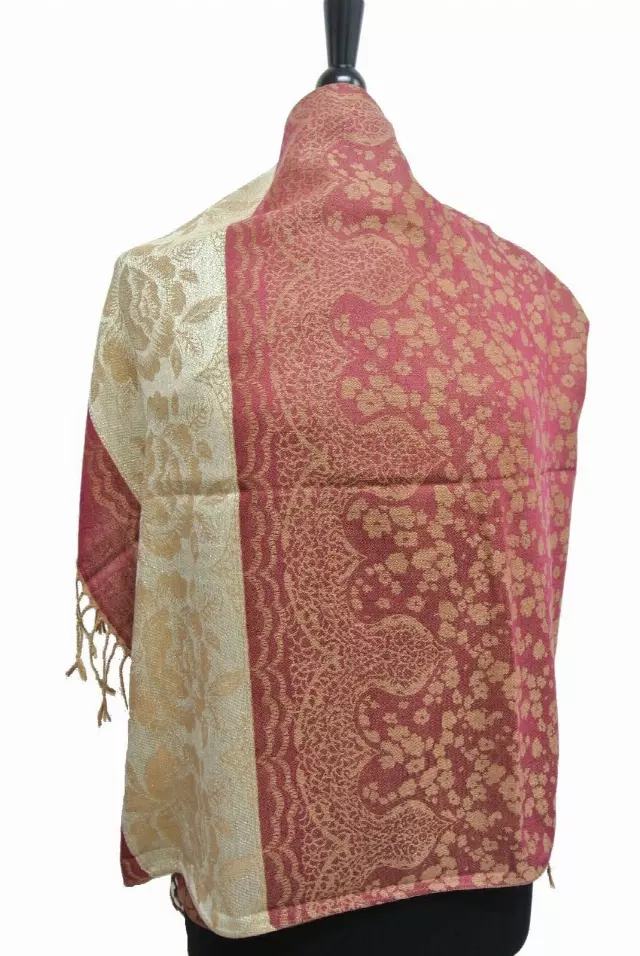 IN105 Pattern Pashmina — Red